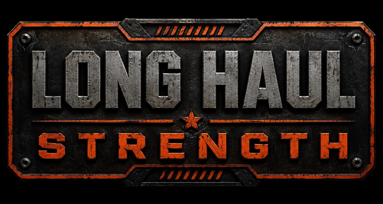 Long Haul Strength industrial metal plate logo